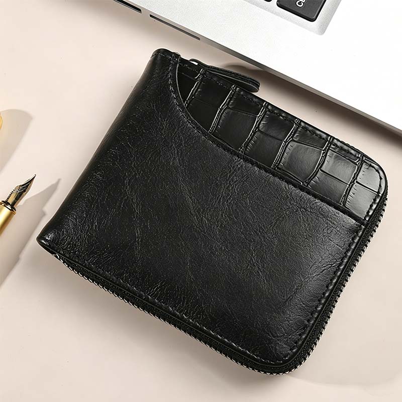 ⏳Begränsad tid – 50% rabatt⏰Elegant Herrplånbok med Dragkedja – Kompakt Bifold Design med Smart Förvaring