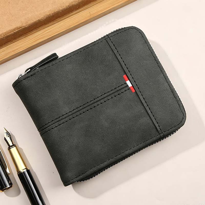 ⏳Begränsad tid – 50% rabatt⏰Elegant Herrplånbok med Dragkedja – Kompakt Bifold Design med Smart Förvaring