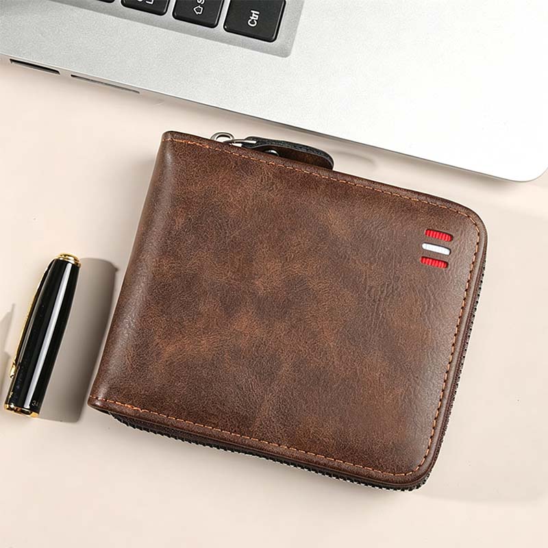 ⏳Begränsad tid – 50% rabatt⏰Elegant Herrplånbok med Dragkedja – Kompakt Bifold Design med Smart Förvaring