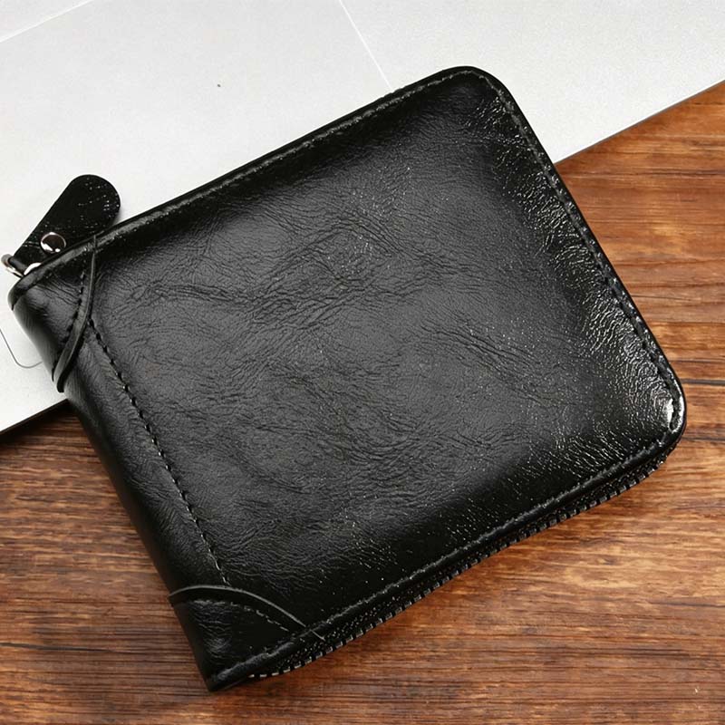 ⏳Begränsad tid – 50% rabatt⏰Elegant Herrplånbok med Dragkedja – Kompakt Bifold Design med Smart Förvaring