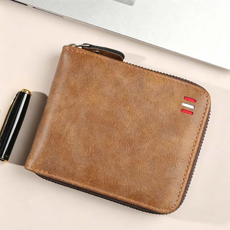 ⏳Begränsad tid – 50% rabatt⏰Elegant Herrplånbok med Dragkedja – Kompakt Bifold Design med Smart Förvaring