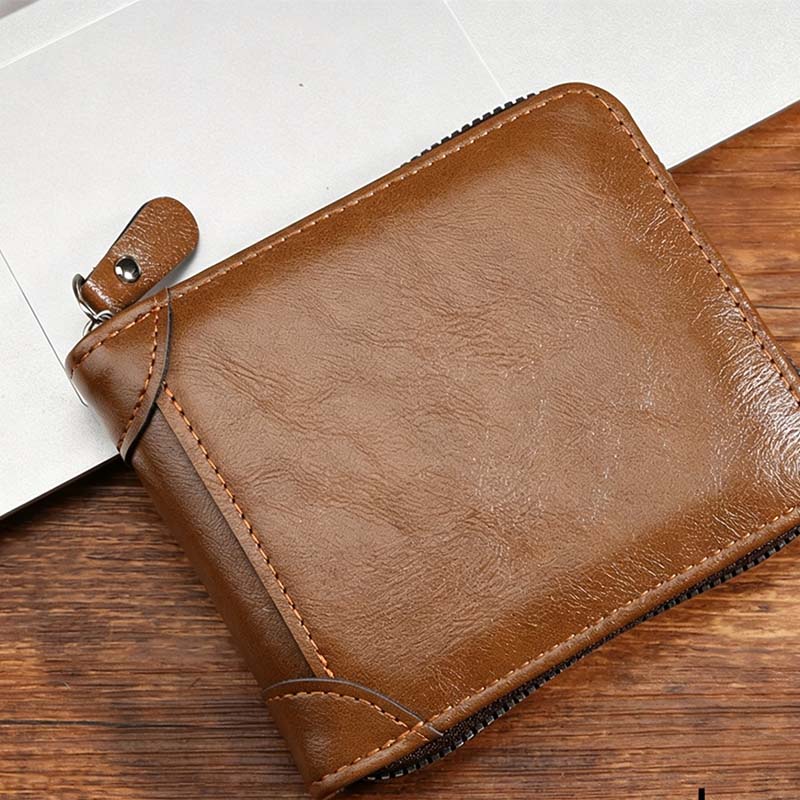 ⏳Begränsad tid – 50% rabatt⏰Elegant Herrplånbok med Dragkedja – Kompakt Bifold Design med Smart Förvaring