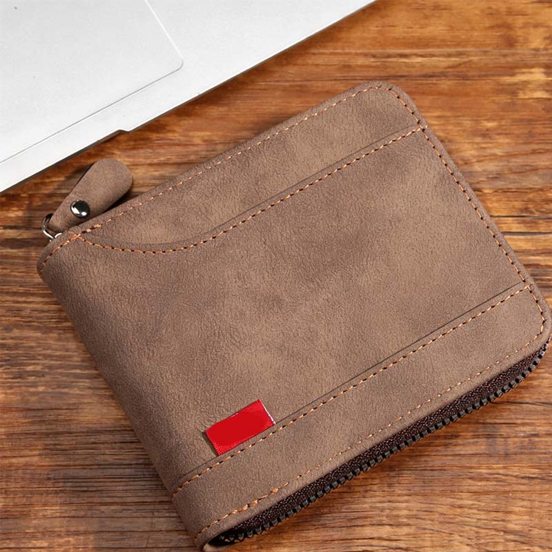 ⏳Begränsad tid – 50% rabatt⏰Elegant Herrplånbok med Dragkedja – Kompakt Bifold Design med Smart Förvaring
