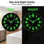 🕐 LIMITED-TIME 50% OFF! ✨ Luminous Wall Clock – Silent, 12-Inch, Day & Night Visibility 🌙