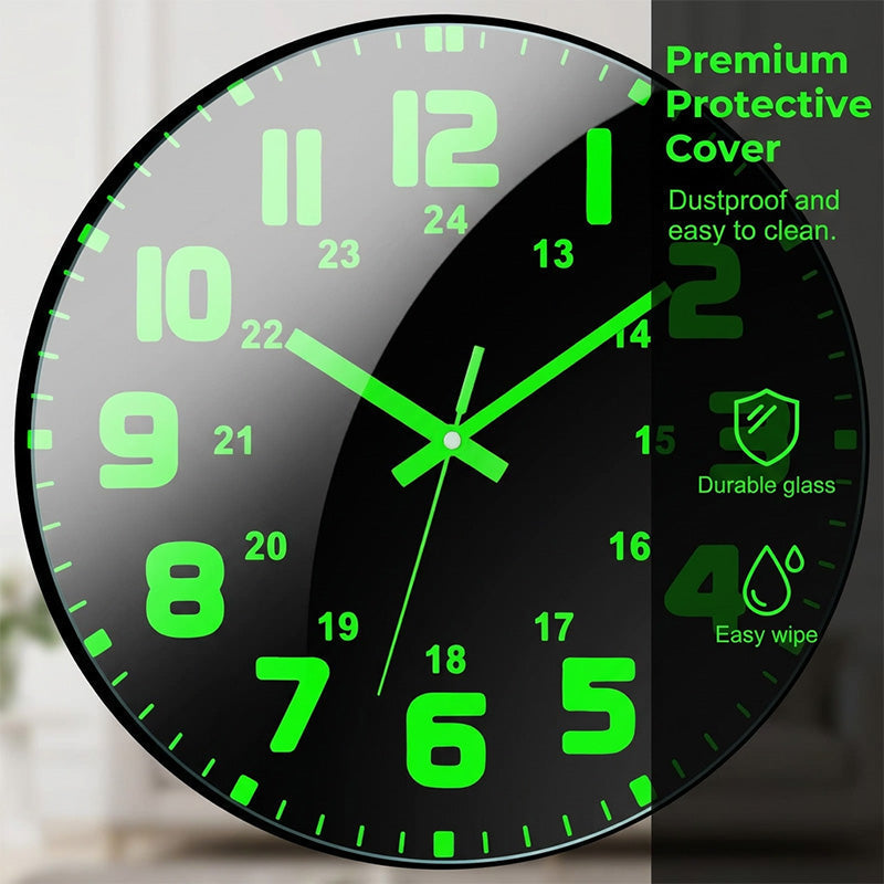 🕐 LIMITED-TIME 50% OFF! ✨ Luminous Wall Clock – Silent, 12-Inch, Day & Night Visibility 🌙