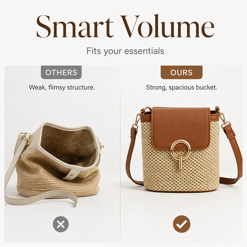 👜 50 % RABATT NU! 🌾 Damstråhatt – handflätad, lätt & 3 bärstilar – perfekt för sommaren ✨
