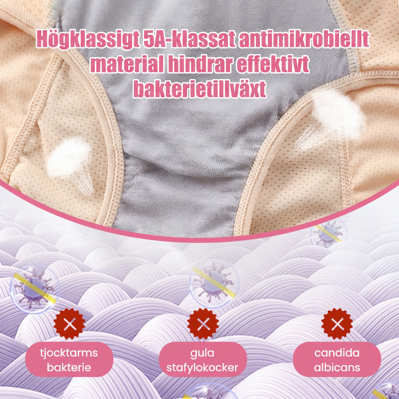🎉Köp 1 få 3 🎉Högmidjade Läckagesäkra Menstrosor – Mjuka Periodtrosor med Extra Skydd