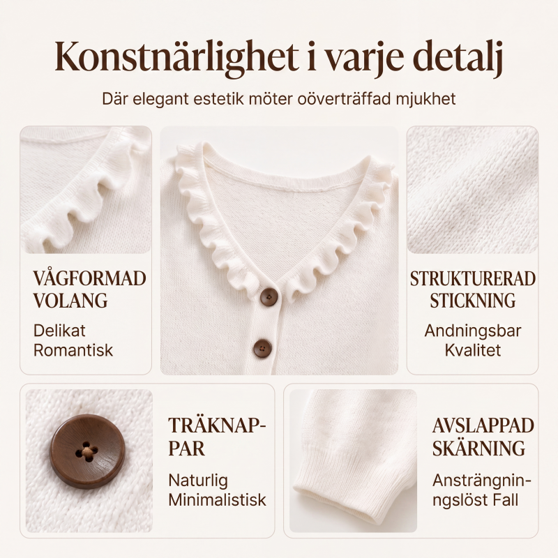 Ny kollektion🛍️Kvinnors stickad kofta med volangkrage