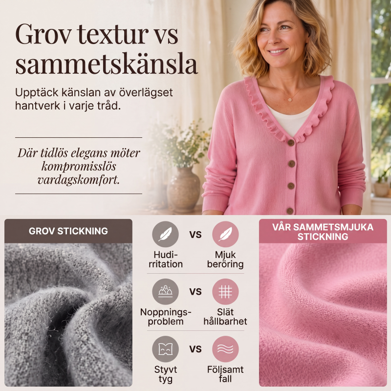 Ny kollektion🛍️Kvinnors stickad kofta med volangkrage