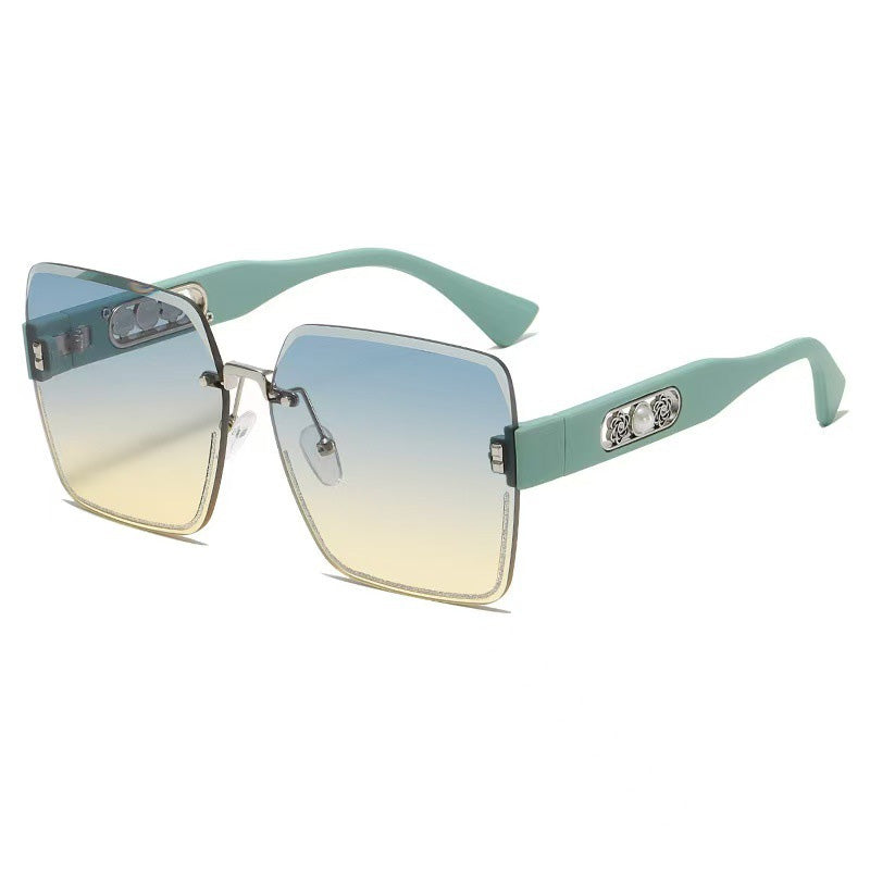 🕶️Tidsbegränsad 50% rabatt!☀️ Kantlösa fyrkantiga solglasögon för kvinnor✨