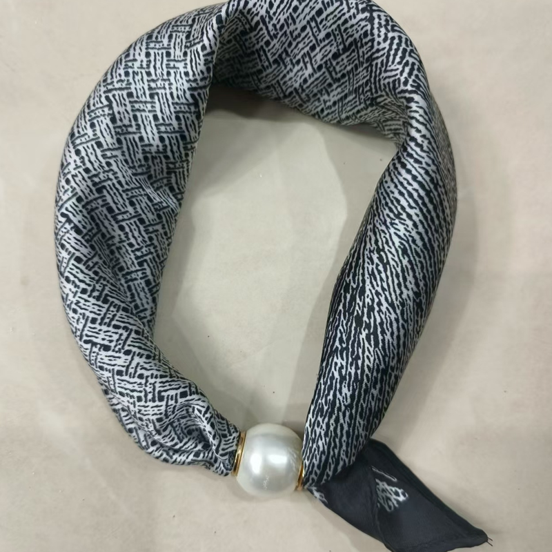 🌸Mjuk scarf med magnetiskt pärlspänne | Ingen knut behövs – enkel elegans på några sekunder