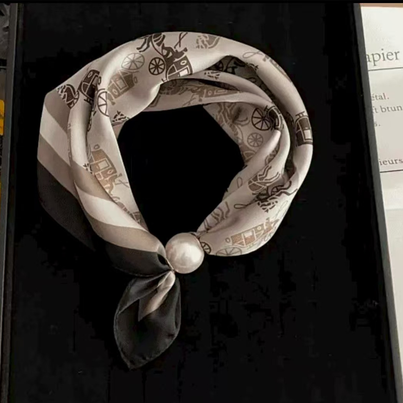 🌸Mjuk scarf med magnetiskt pärlspänne | Ingen knut behövs – enkel elegans på några sekunder