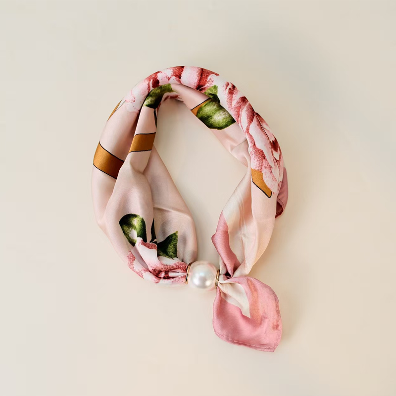 🌸Mjuk scarf med magnetiskt pärlspänne | Ingen knut behövs – enkel elegans på några sekunder