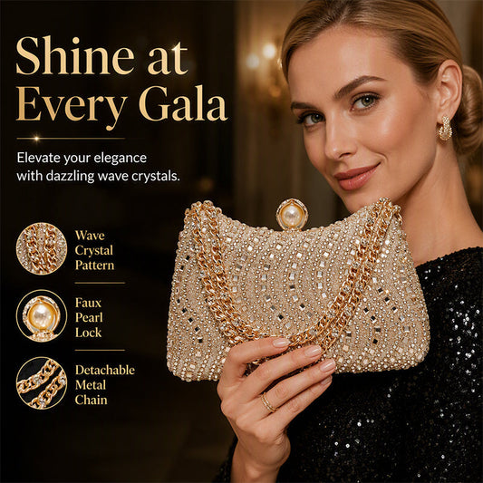 🎀🎁Elegant aftonväska med pärlspänne