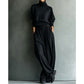 💰 Halva priset!|Elegant Damset med Hög Krage och Vida Byxor – Bekvämt Matchande Set för Vardag
