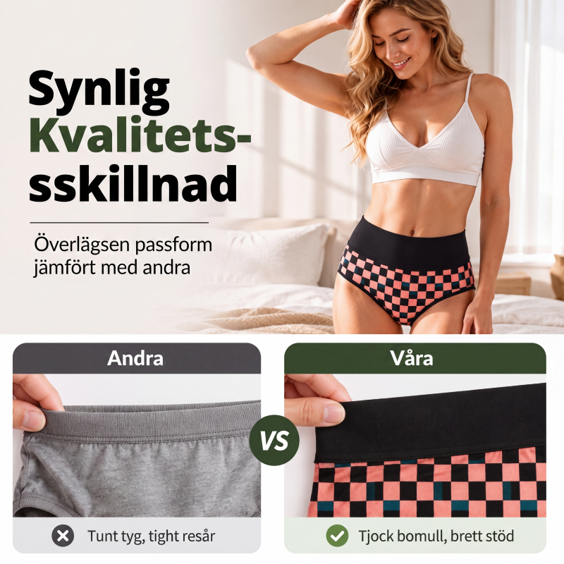 🩲Högmidjade Bomullstrosor för Kvinnor – Mjuka & Bekväma med Perfekt Passform