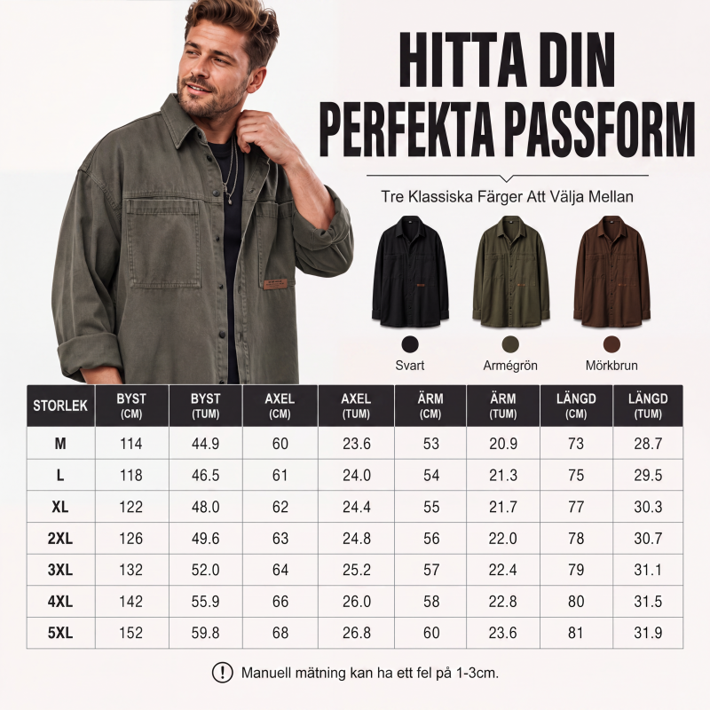 Bästsäljare🔥👔Herrls långärmad löst sittande utilityskjorta