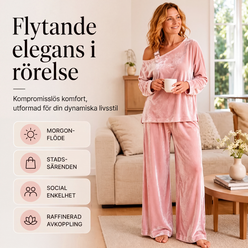 Bästsäljare🔥 Off-shoulder-set med vida ben
