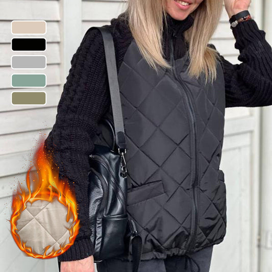 ❄️Stickad Patchwork Jacka för Kvinnor – Lätt Värmande Höstjacka med Praktiska Fickor