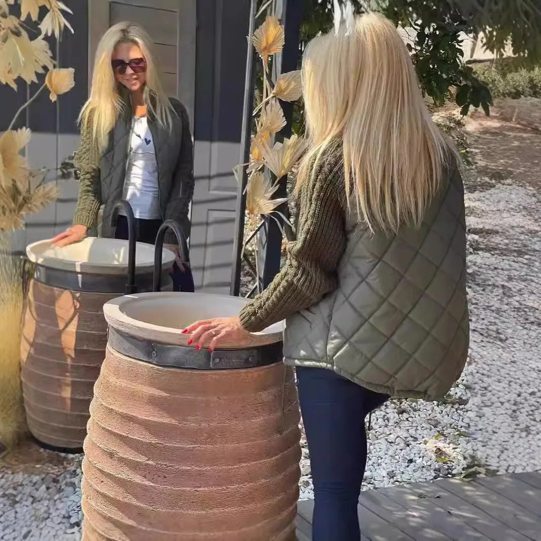 ❄️Stickad Patchwork Jacka för Kvinnor – Lätt Värmande Höstjacka med Praktiska Fickor