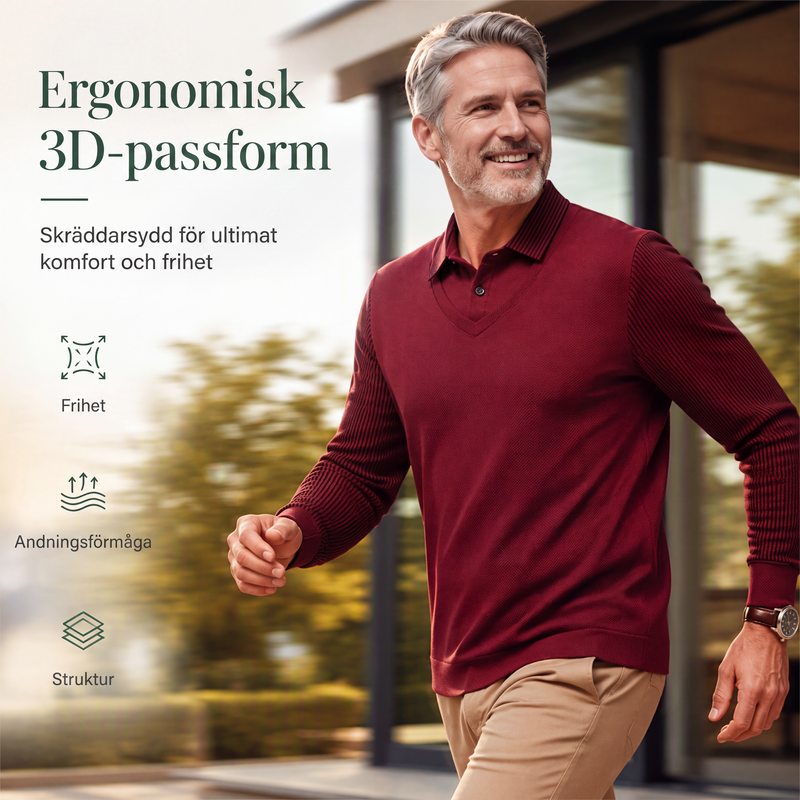 Nya ankomster📦|Herrtopp i falsk tvådelad design med långa ärmar