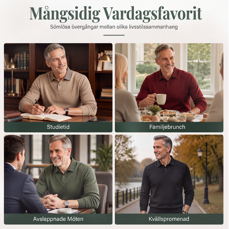 Nya ankomster📦|Herrtopp i falsk tvådelad design med långa ärmar