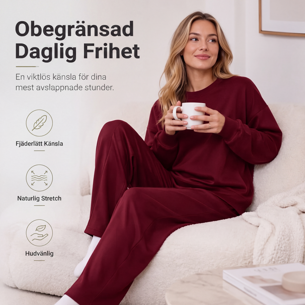 Bästsäljare🔥 🧶 Mjukt stickat set med vida ben – andningsbar komfort för vardag och resor