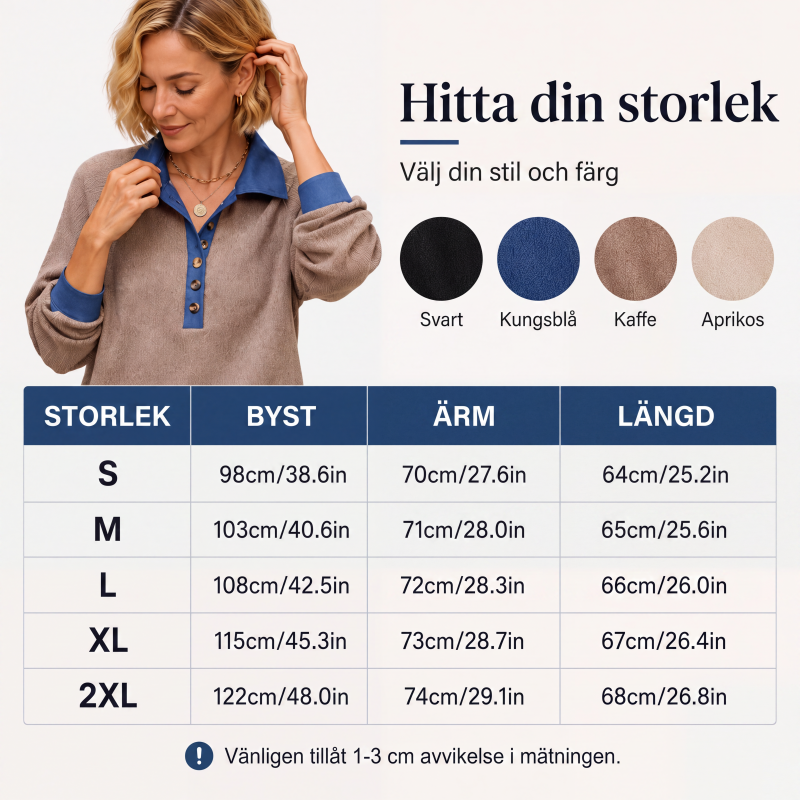 🍂Höstnyheter| Damstickad topp med kontrasterande denimmudd