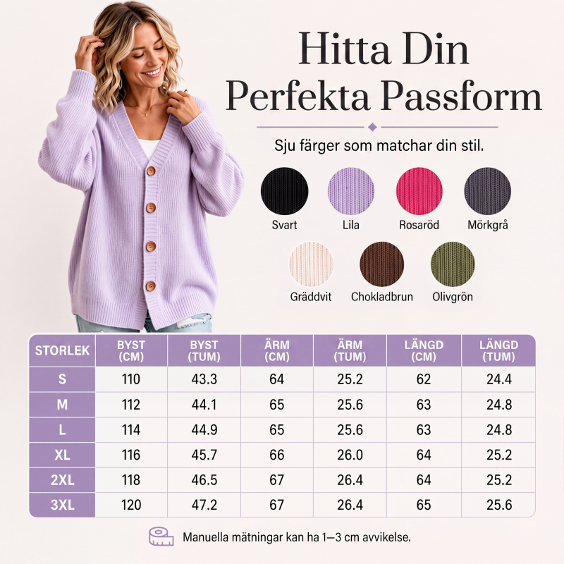 🍂Stickad cardigan i oversize med V-ringning för kvinnor
