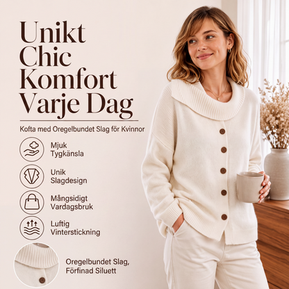 🍂Kvinnlig stickad kofta med oregelbunden krage