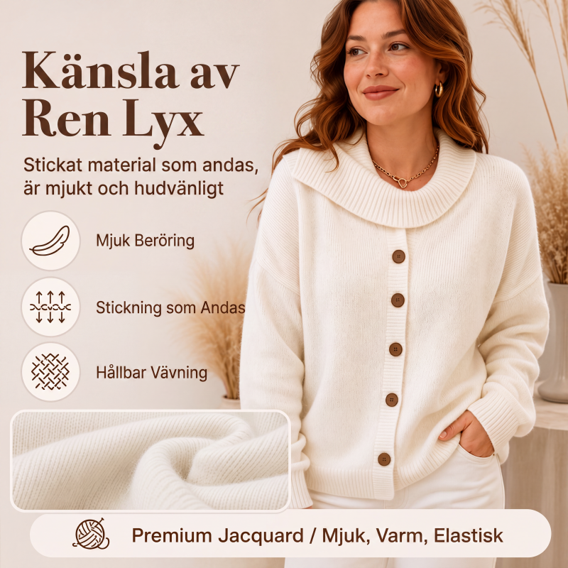 🍂Kvinnlig stickad kofta med oregelbunden krage