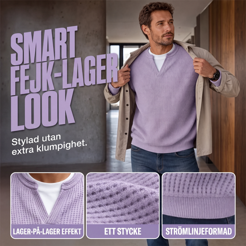 Ett måste🔥|👕Herrarnas våffelstickade tröja – avslappnad höststil