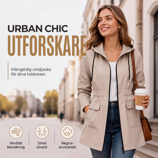Nyhetserbjudande✨ |Vattenavvisande Jacka för Dam – Praktisk Huva, Justerbar Midja & Tidlös Stil