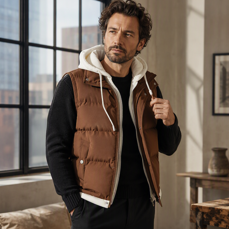 🧥Tjock vinterväst med huva