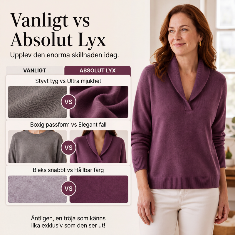 Elegant Damtröja med Sjalkrage – Mjuk och Bekväm Stickad Pullover för Vardagen