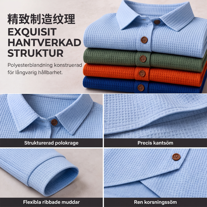 🔥Bästsäljare |👕 Oregelbunden crossover-hem med våffelstickning – modern & ledig för alla tillfällen
