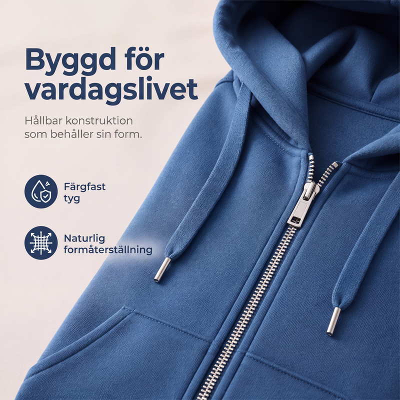 ⏳ Het erbjudande! |Lång Huvtröja Dam – Mjuk Hoodie Cardigan med Dragkedja & Fickor för Bekväm Vardag