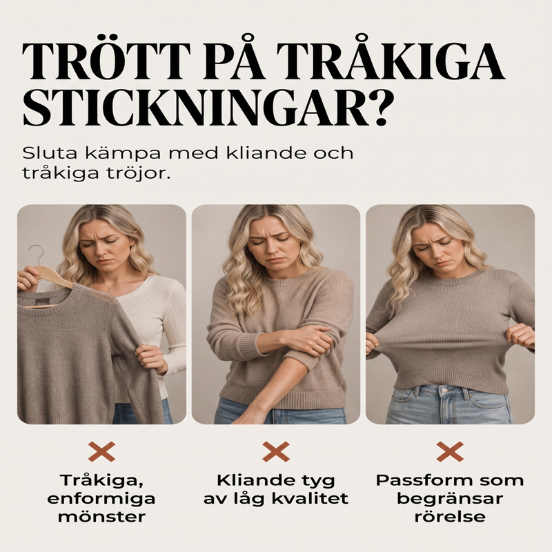 🎉NYHETER 2026✨Damstickad tröja med färgglada geometriska ränder