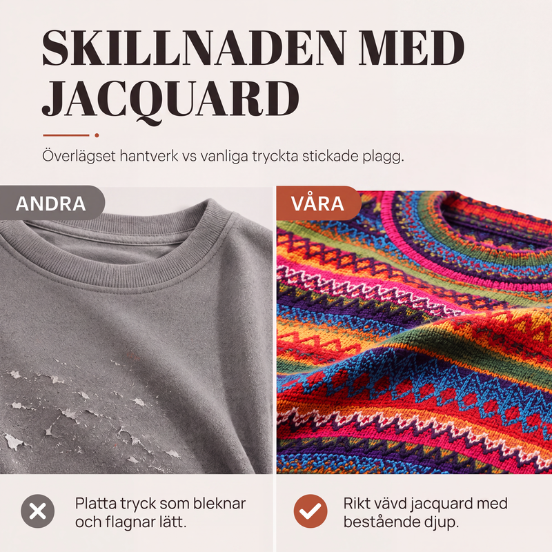 🎉NYHETER 2026✨Damstickad tröja med färgglada geometriska ränder