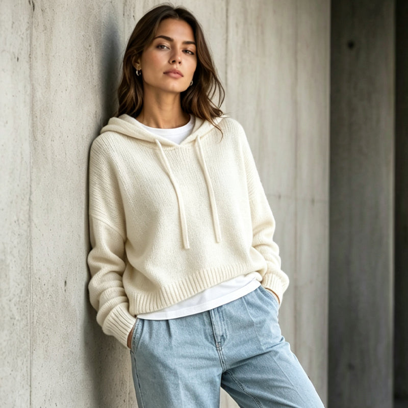 Nyhetserbjudande✨|👚Elegant stickad huvtröja – bekväm värme och tidlös stil