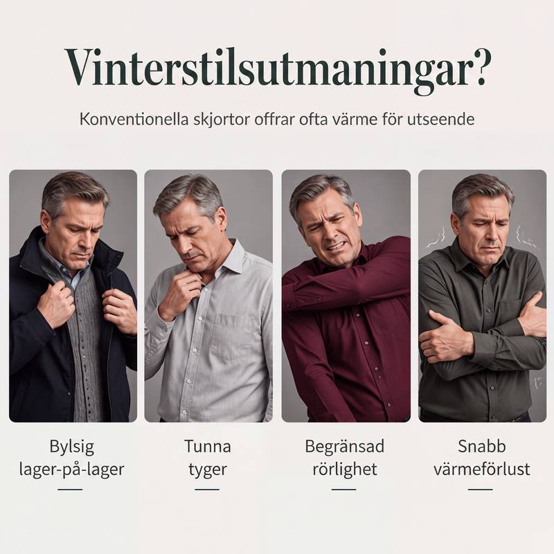Elegant Herrtröja med 2-i-1 Design – Varm Långärmad Topp med Stilren Lager-Look