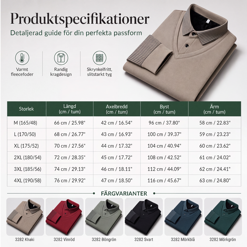 Elegant Herrtröja med 2-i-1 Design – Varm Långärmad Topp med Stilren Lager-Look