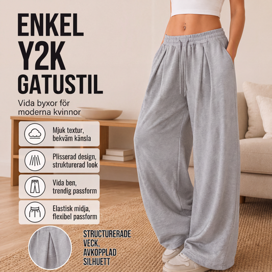 Bästsäljare🔥|Damiga lediga bylsiga wide-leg sweatpants