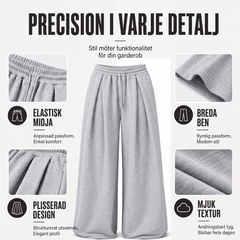 Bästsäljare🔥|Damiga lediga bylsiga wide-leg sweatpants