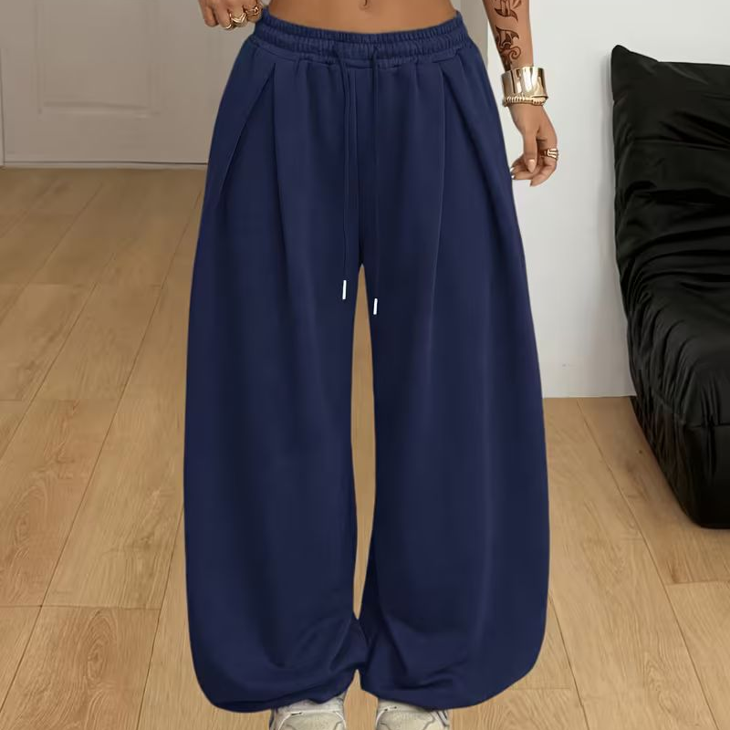 Bästsäljare🔥|Damiga lediga bylsiga wide-leg sweatpants