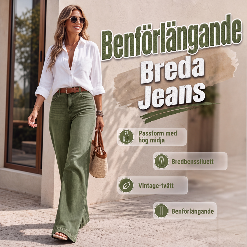 ⏳ Het erbjudande! |👖 Vintage högmidjade bredbenta jeans – benförlängande, bekväm passform, enkel att styla dag som kväll. ✨