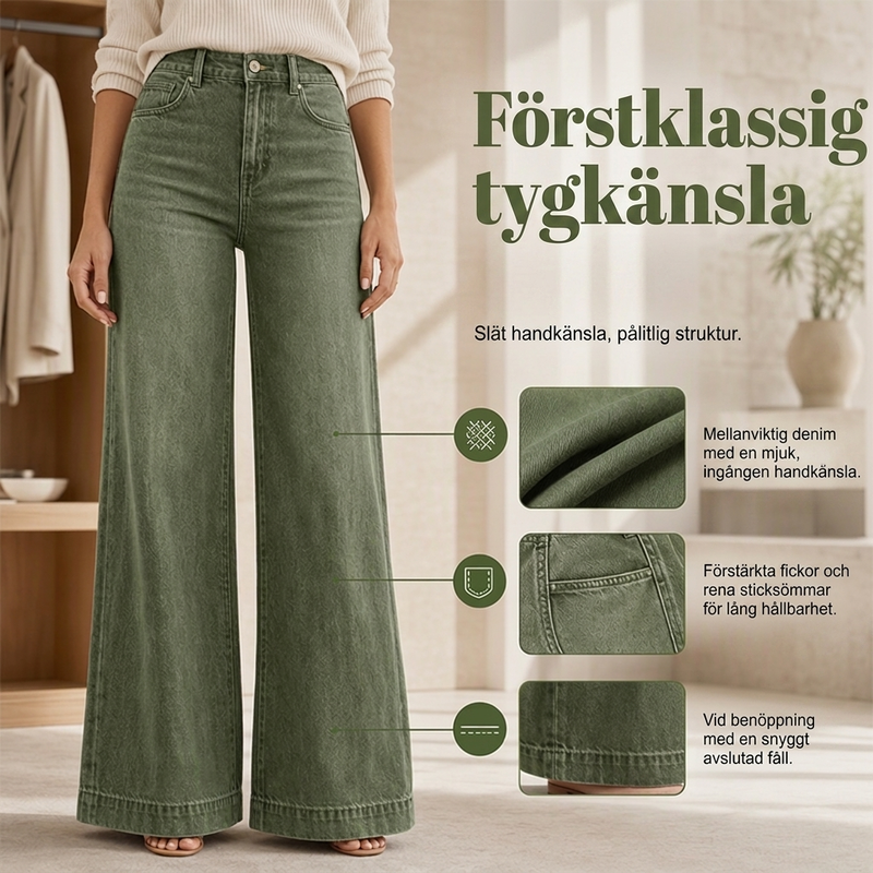 ⏳ Het erbjudande! |👖 Vintage högmidjade bredbenta jeans – benförlängande, bekväm passform, enkel att styla dag som kväll. ✨
