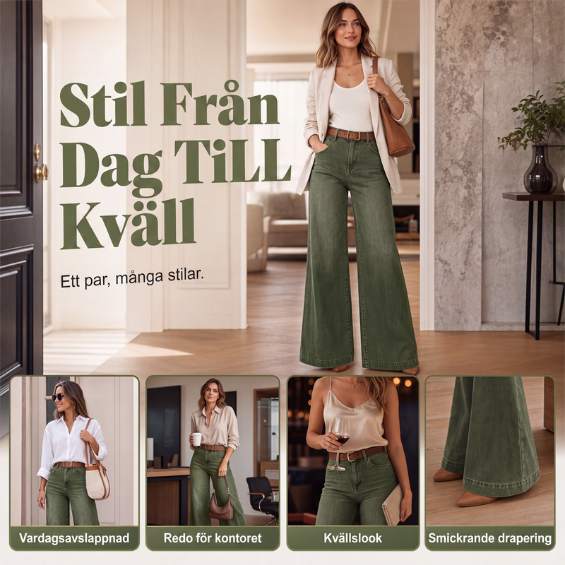 ⏳ Het erbjudande! |👖 Vintage högmidjade bredbenta jeans – benförlängande, bekväm passform, enkel att styla dag som kväll. ✨