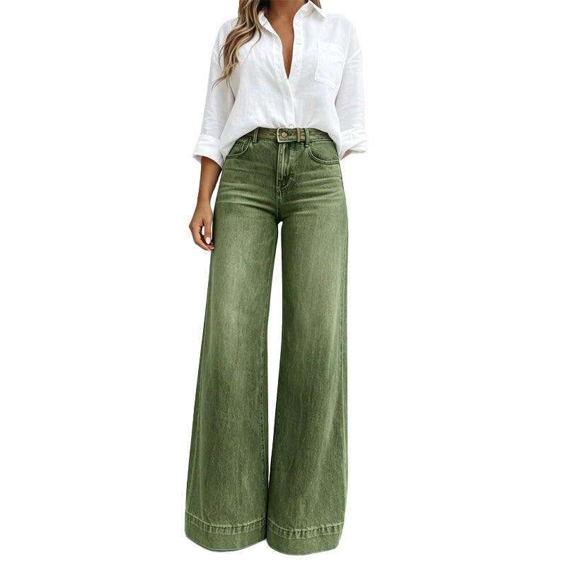 ⏳ Het erbjudande! |👖 Vintage högmidjade bredbenta jeans – benförlängande, bekväm passform, enkel att styla dag som kväll. ✨