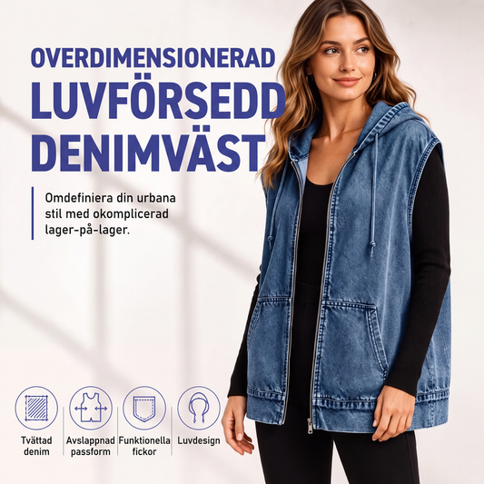 🍂Höstens bästsäljare|Mysig Jeansväst för Dam – Trendig Oversize Stil Perfekt för Höstens Lager-på-Lager